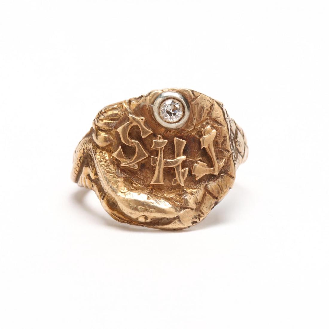 Samuel Henry Jordan's Custom 14KT Gold and Diamond Ring (1 of 4)
