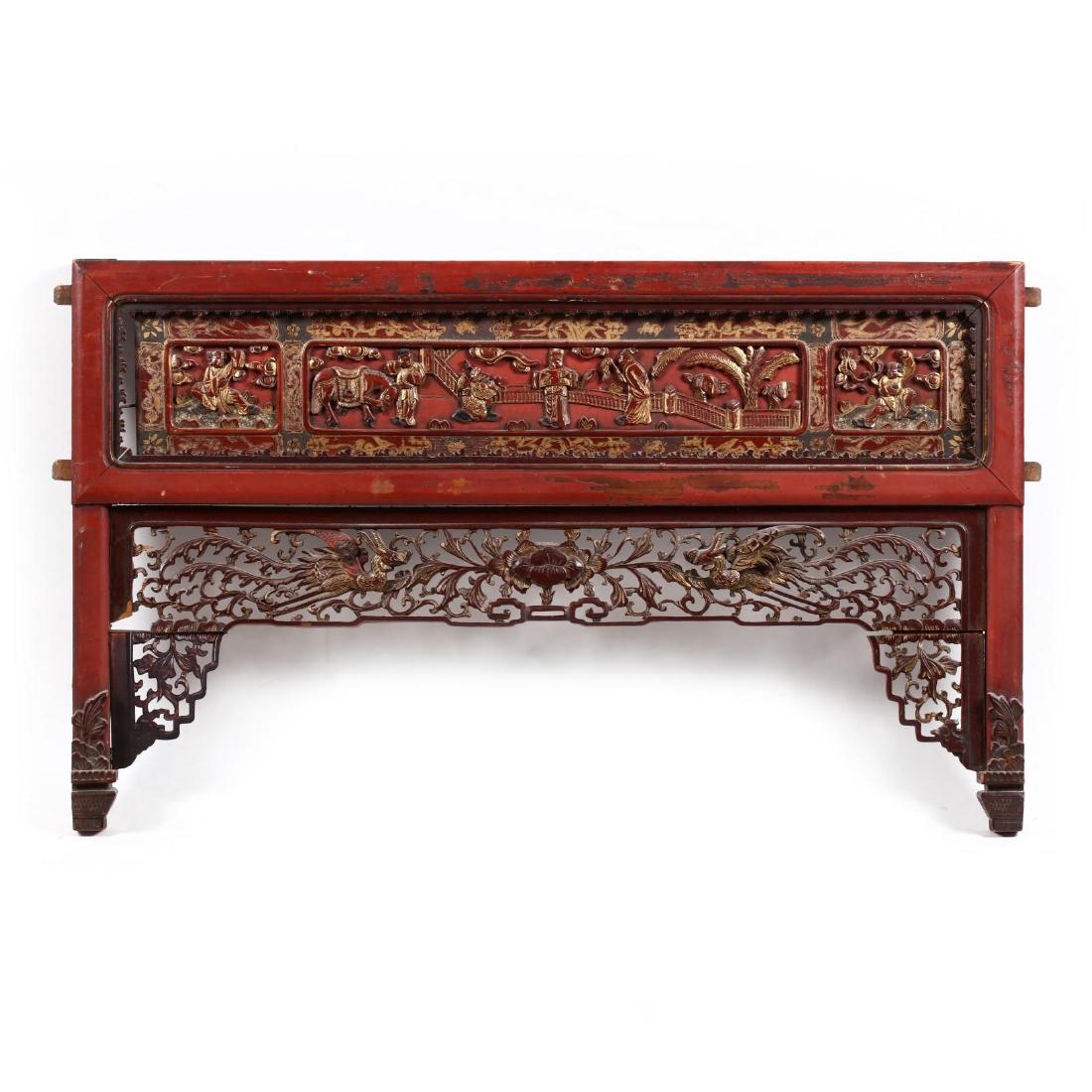 Chinese Carved Architectural Panel (1 of 3)