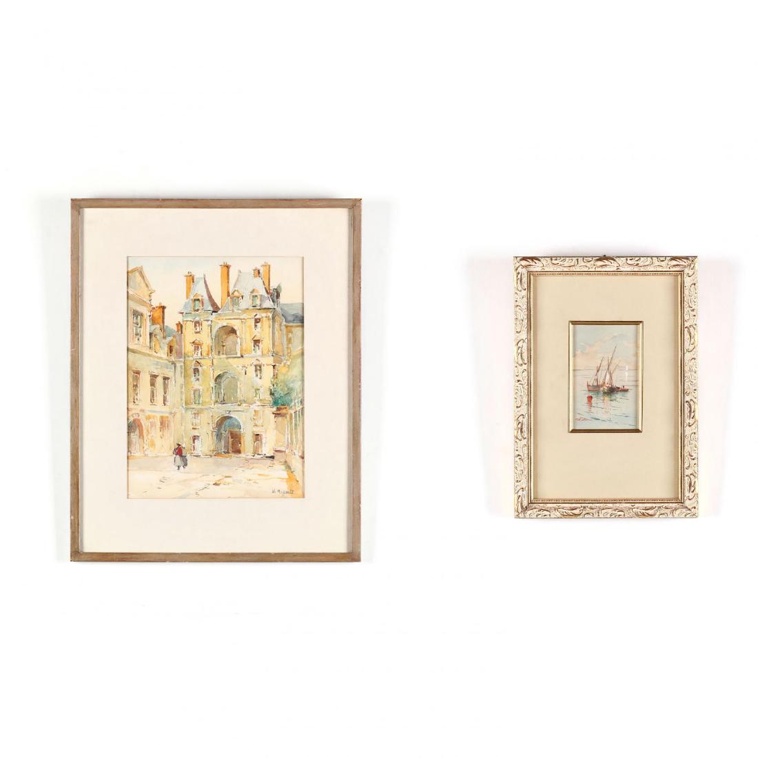 Two Antique Continental Watercolor Paintings (1 of 5)