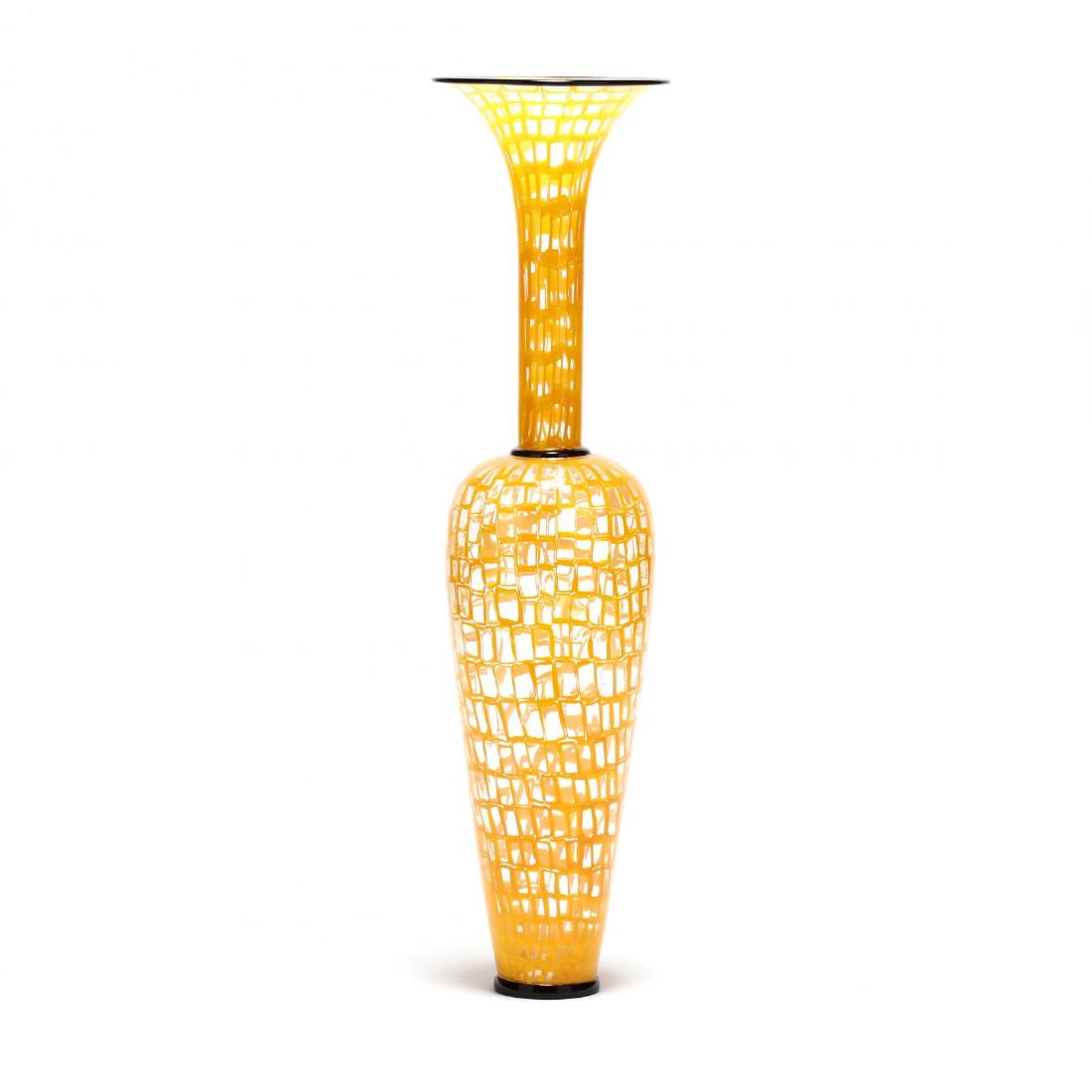 Dante Marioni (Am., b.1964), Tall Mosaic Glass Vase (1 of 5)