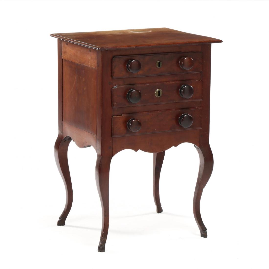 Louisiana Cherry Three Drawer Side Table (1 of 4)