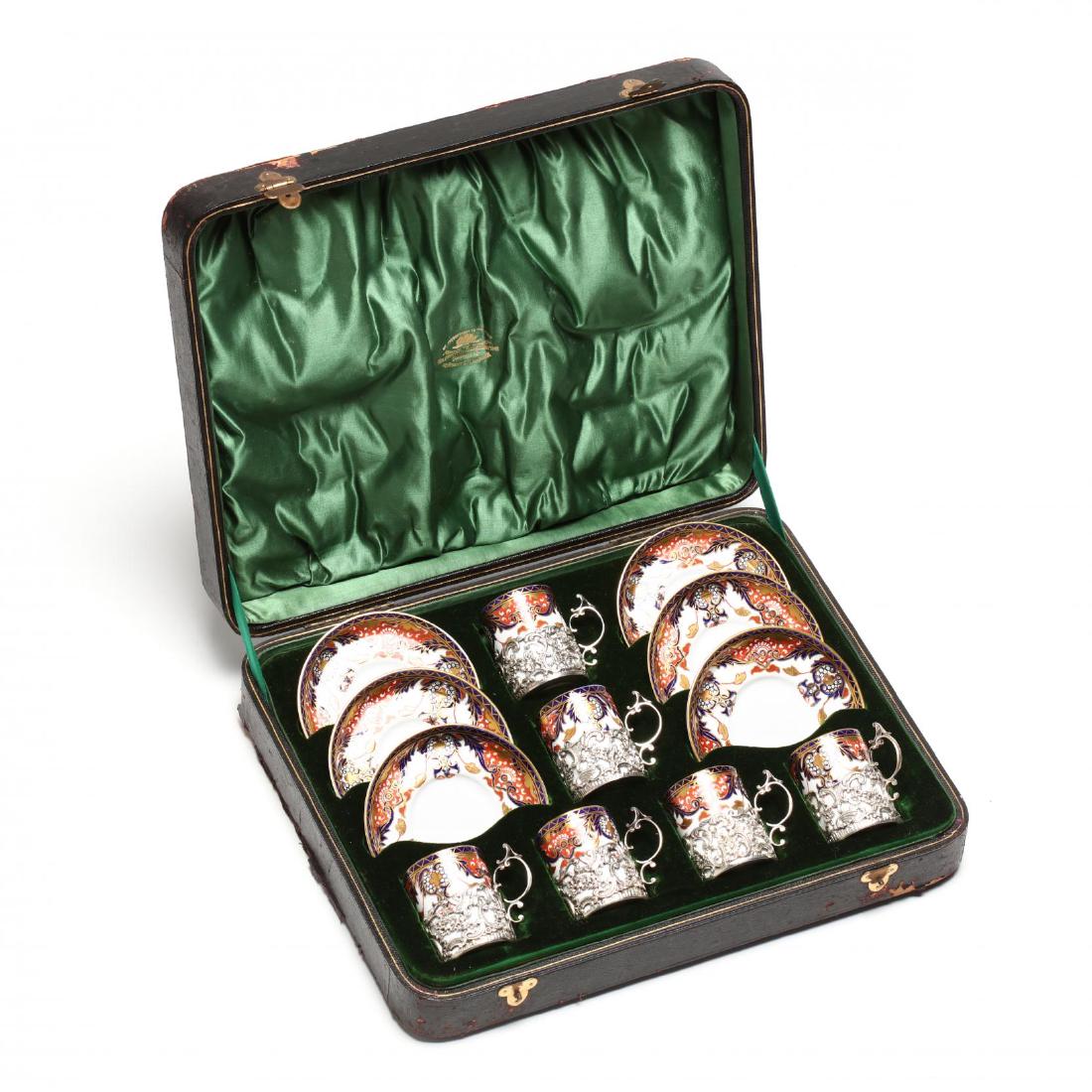 An Edwardian Silver Mounted Royal Crown Derby "Imari" (1 of 6)