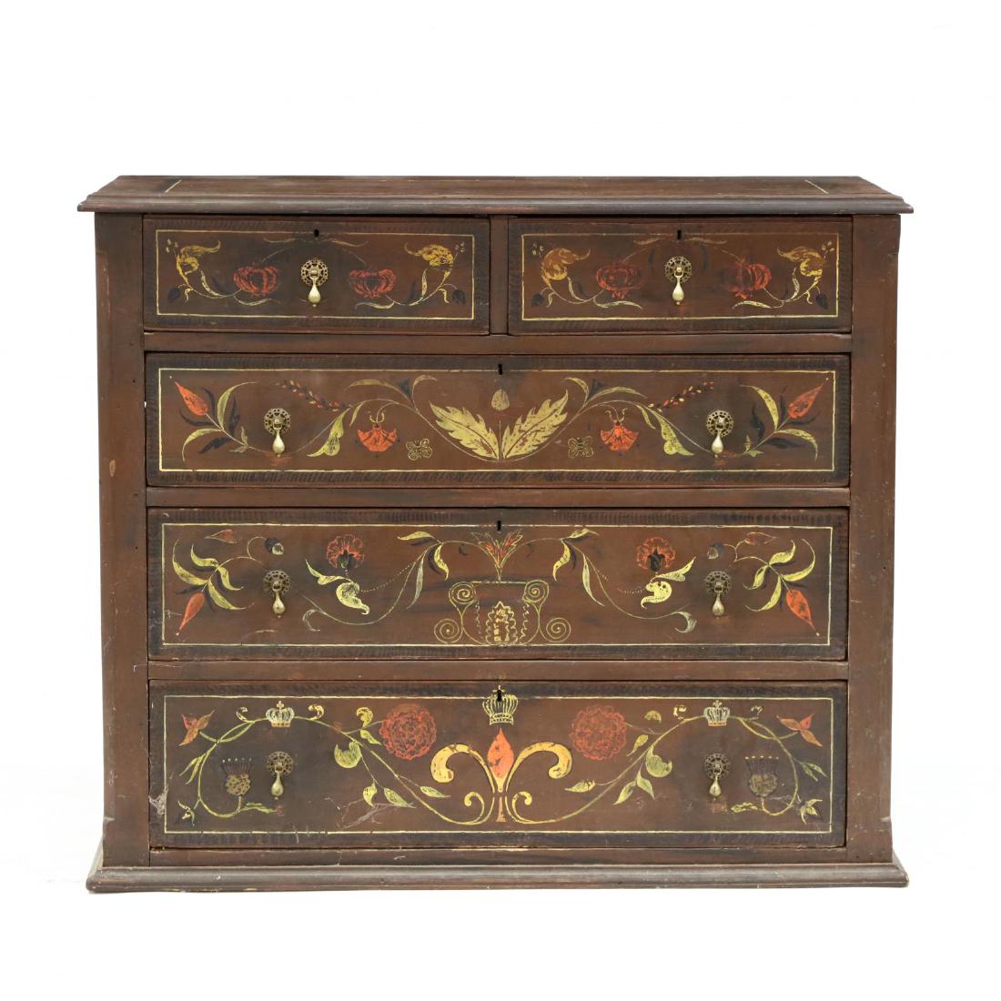 Southern Paint Decorated Chest of Drawers (1 of 3)