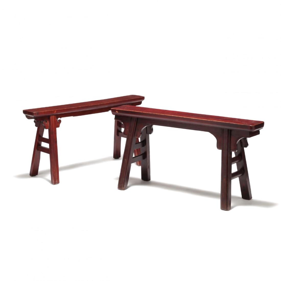 Two Chinese Wooden Benches (1 of 4)