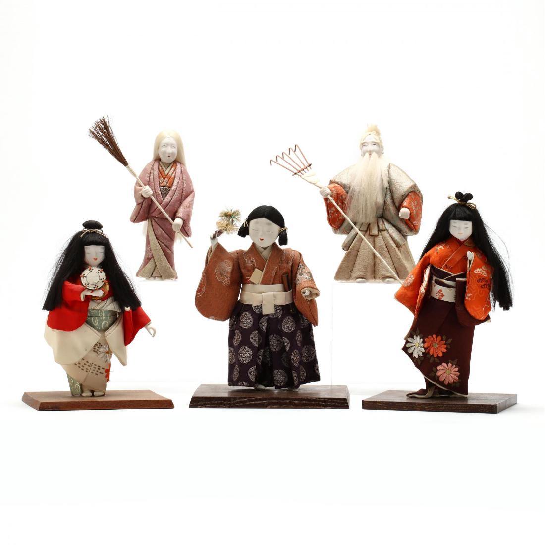 A Group of Five Japanese Dolls (1 of 10)