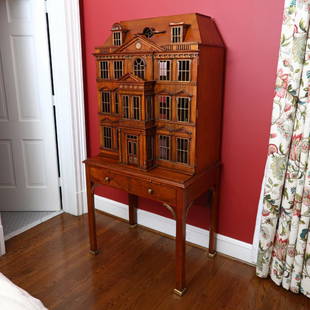 Maitland Smith, Dollhouse Form Cabinet: Leland Little Auctions of Hillsborough, NC and Iron Horse Auction Company of Rockingham, NC are proud to offer, at auction, the Estate of the late Richard C. Siskey and Diane Siskey.late 20th century,