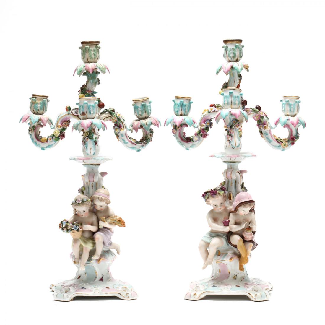 A Pair of Sitzendorf Candelabra (1 of 7)