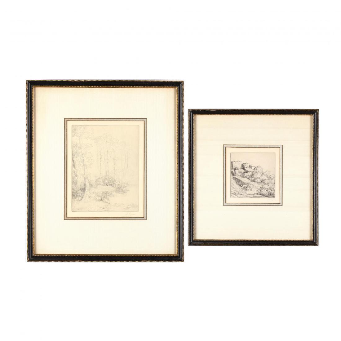 Alphonse Legros (French, 1837-1911), Two Etchings (1 of 4)