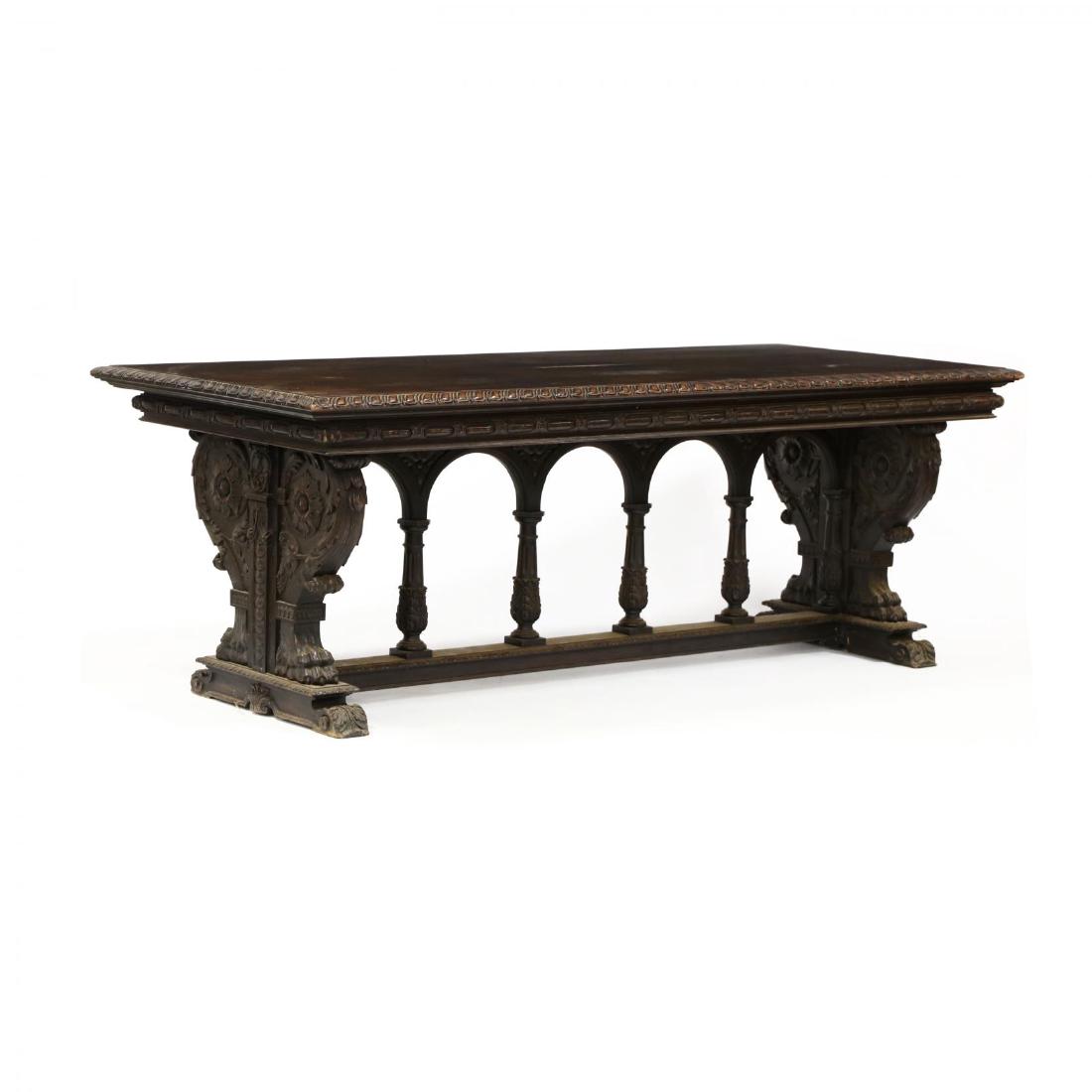 Renaissance Revival Library Table (1 of 4)