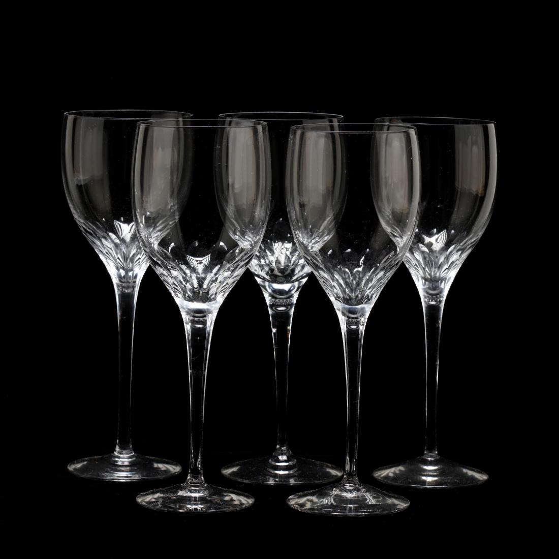 Set of Five Vintage Cut Glass Stems: possibly Orrefors, unmarked. 7.25 in. Collection of Jeanne Newman, Chapel Hill, NC Additional high-resolution photos are available at LelandLittle.com