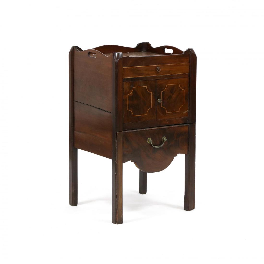 George III Mahogany Inlaid Necessary Stand (1 of 5)