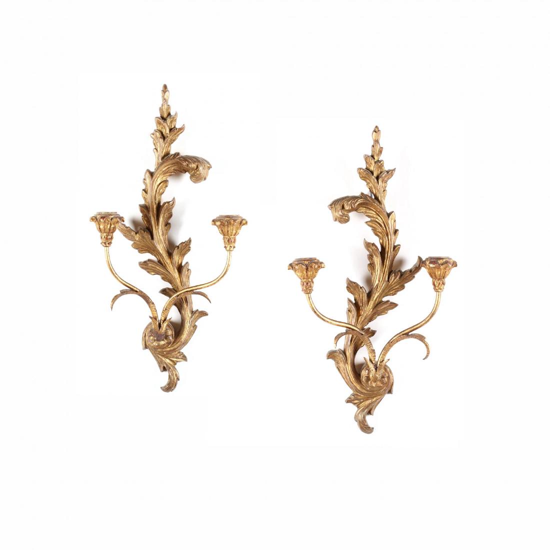 Pair of Italian Rococo Style Carved and Gilt Wall (1 of 3)