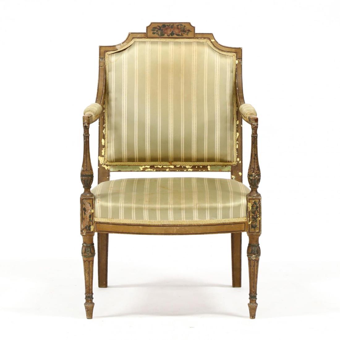 Antique Italianate Painted Arm Chair (1 of 4)