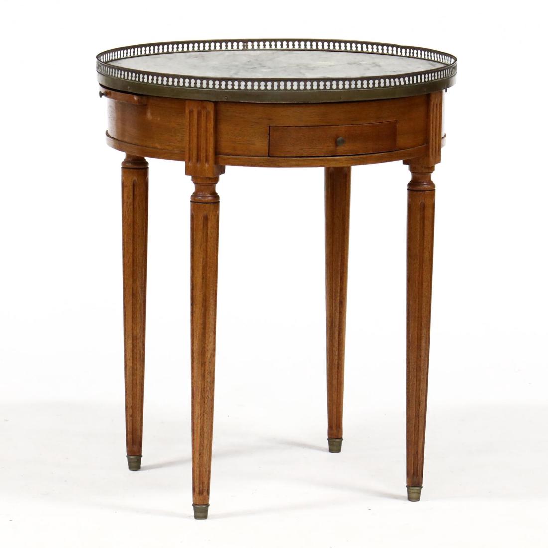 Louis XVI Style Marble Top Circular Side Table (1 of 3)