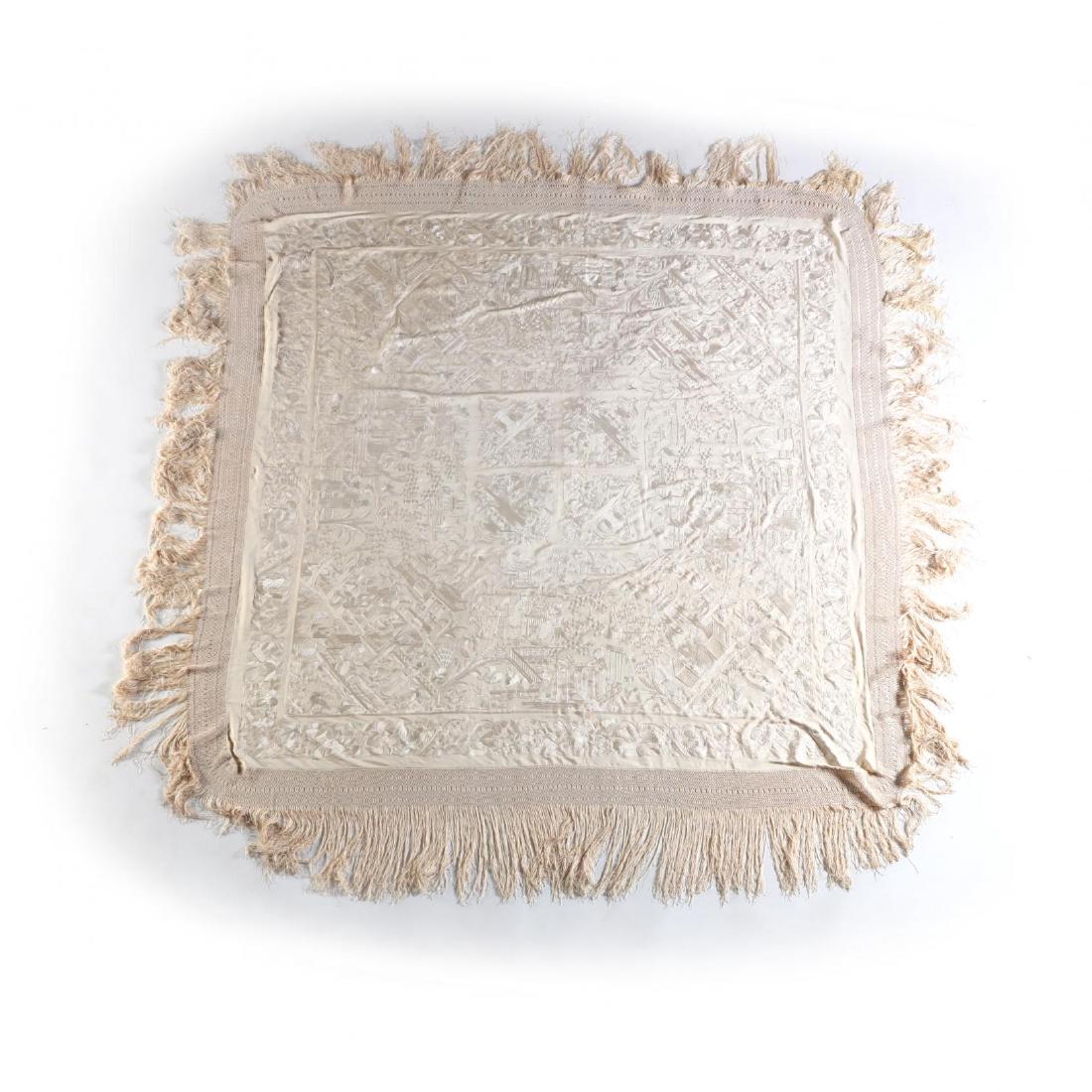 Chinese Silk Embroidered Shawl (1 of 3)