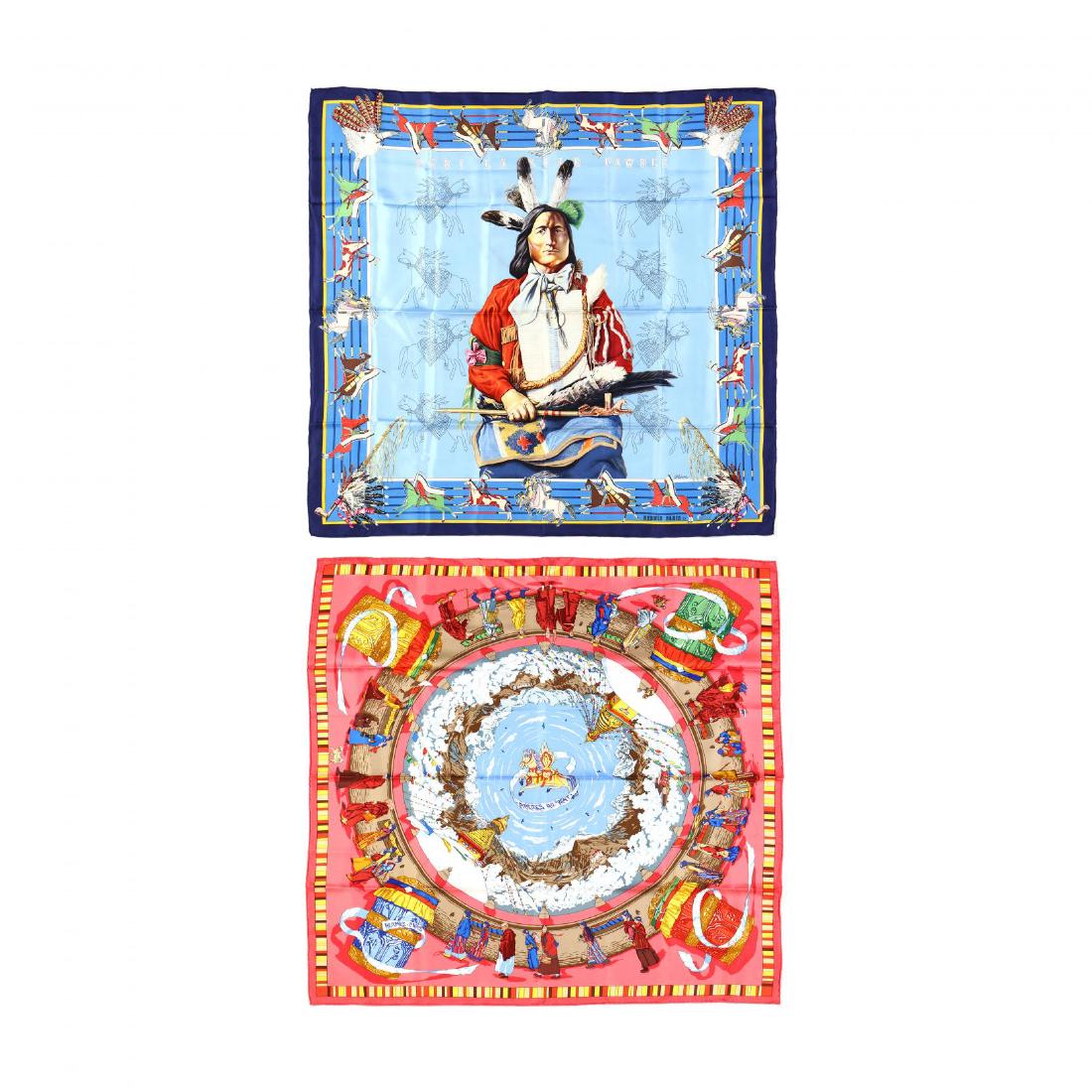 Two Silk Scarves with Ethnic Designs, HermíÂs (1 of 10)