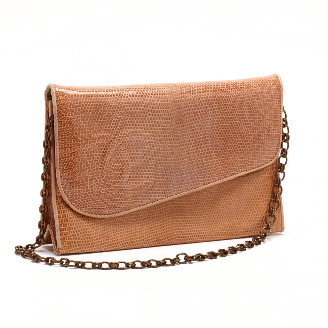Vintage Lizard Skin Diagonal Front Flap Bag, Chanel (1 of 8)