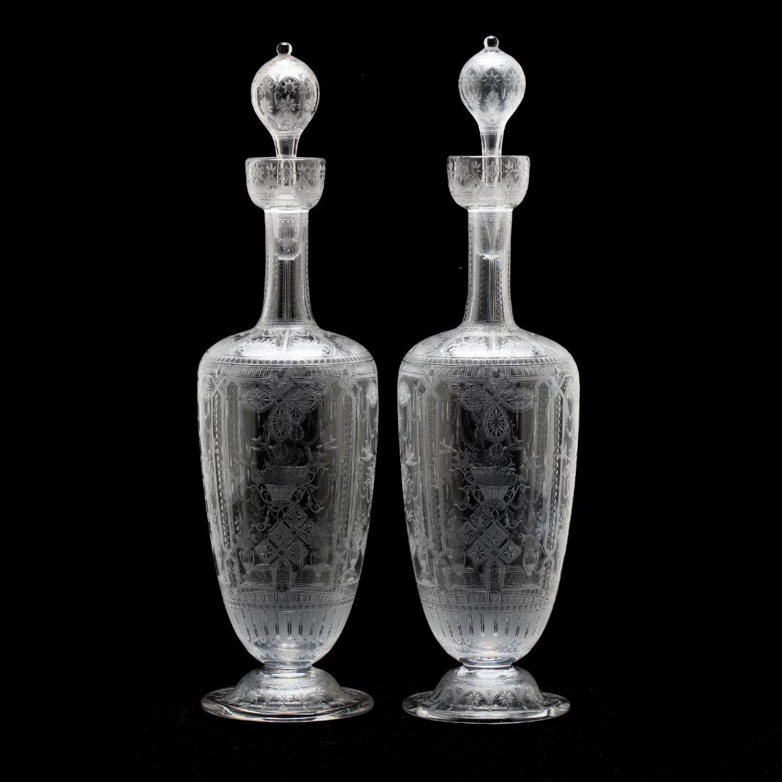 att. Richardson Glass, Pair of 'Rock Crystal' Engraved (1 of 8)