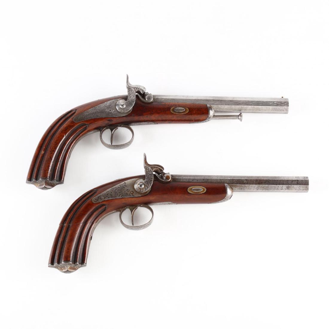 Matched Pair of Continental Percussion Dueling Pistols (1 of 10)