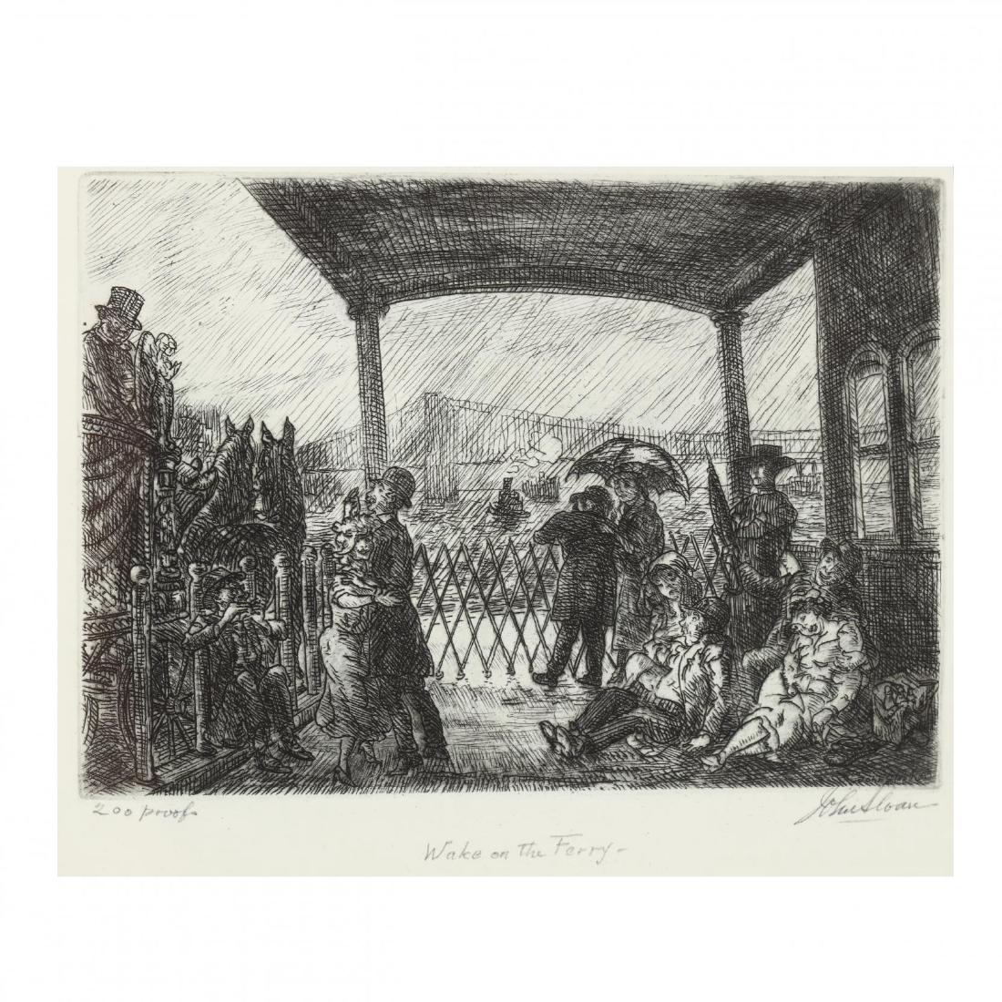 John Sloan (American, 1871-1951),  Wake on the Ferry (1 of 5)