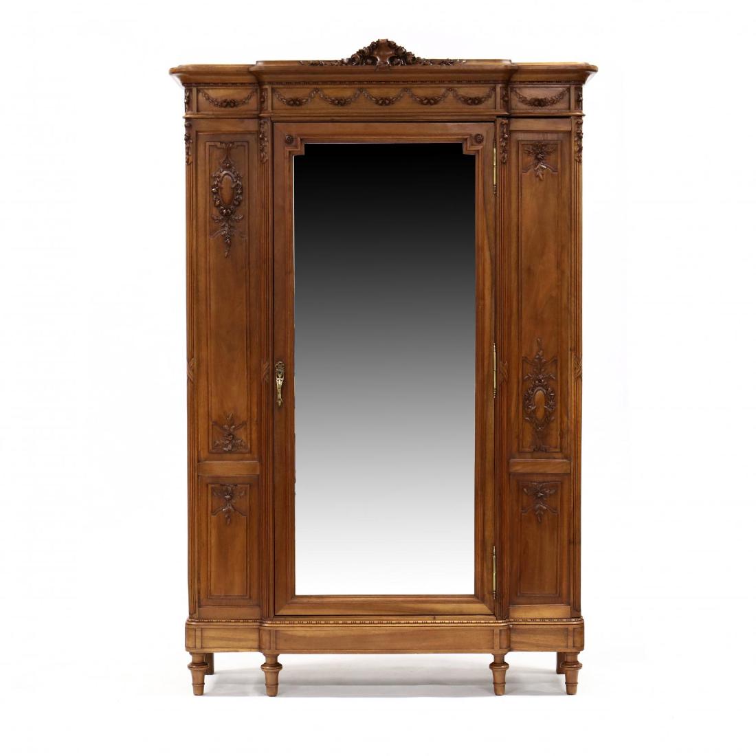 French Classical Style Carved Walnut Armoire (1 of 4)