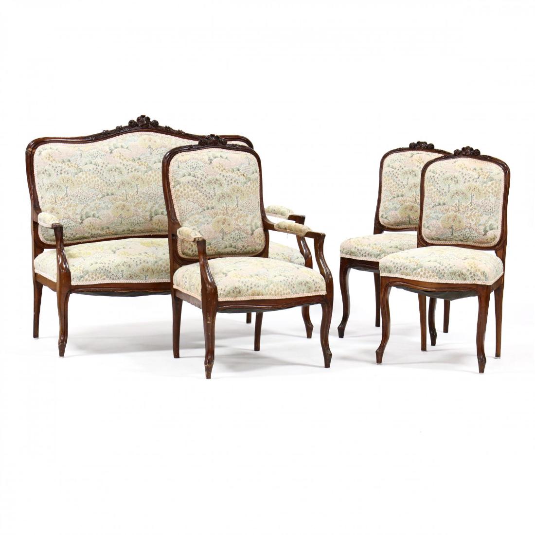 Five Piece Louis XV Style Carved Parlour Suite (1 of 6)