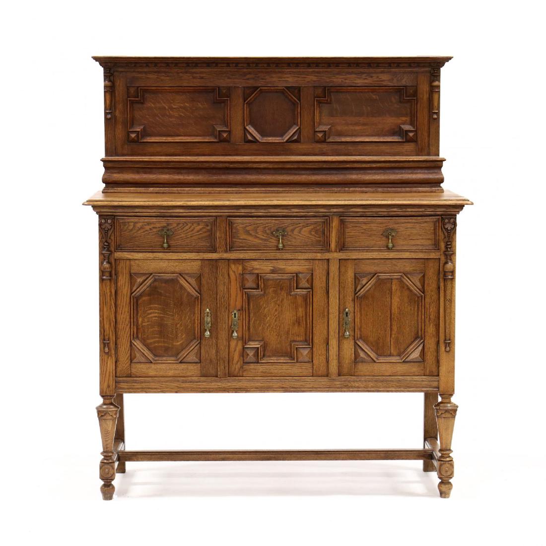 Jacobean Style Carved Oak Buffet (1 of 3)
