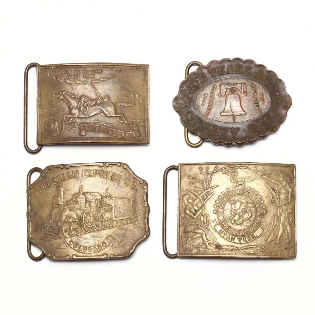 Four Antique Belt Buckles, Including Tiffany