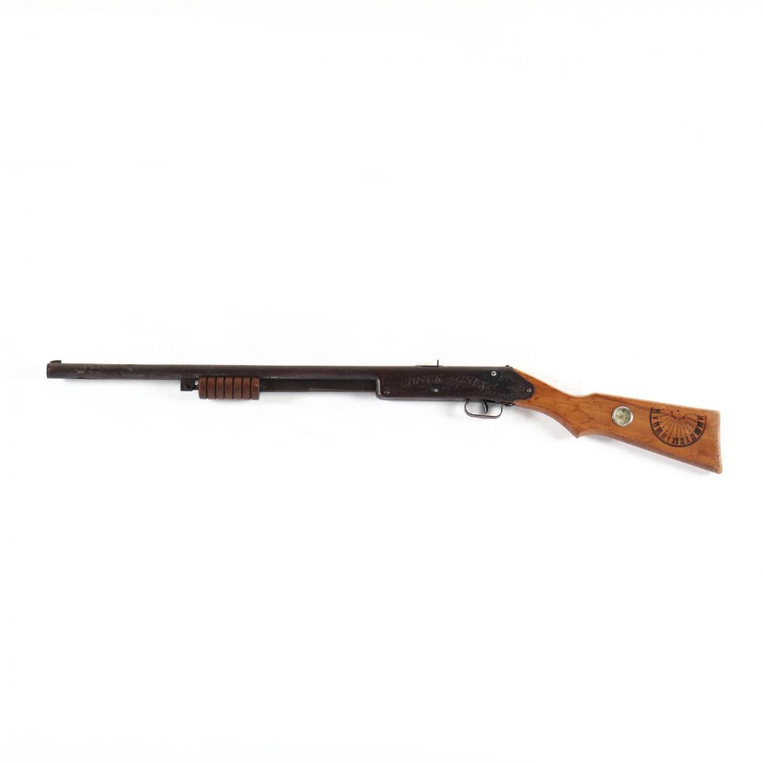 Daisy Buck Jones Pump Air Rifle: mid-20th century, with inset compass on the butt. LOA 36.5 in. The Collection of Mr. Wayne Lockey of Grand Junction, Colorado. Additional high-resolution photos are available at LelandLittle.com