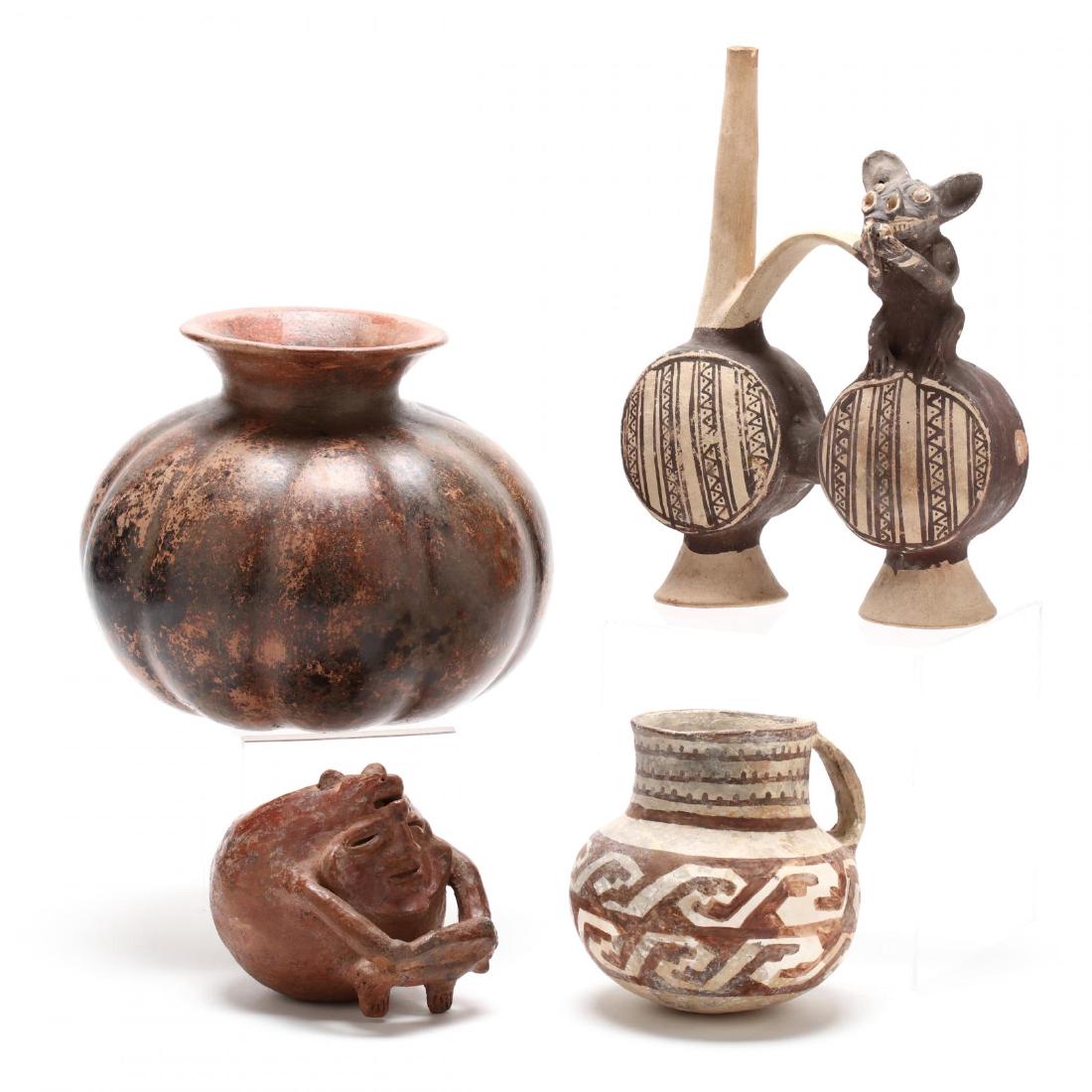 Four Pre-Columbian and American Indian Pottery Vessels (1 of 6)