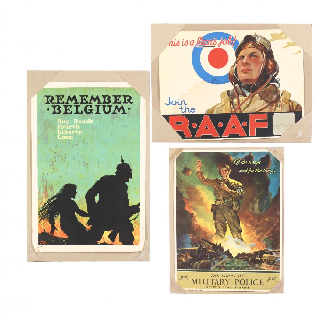 Group of (3) Original WWI and II Posters - Young, (1 of 7)