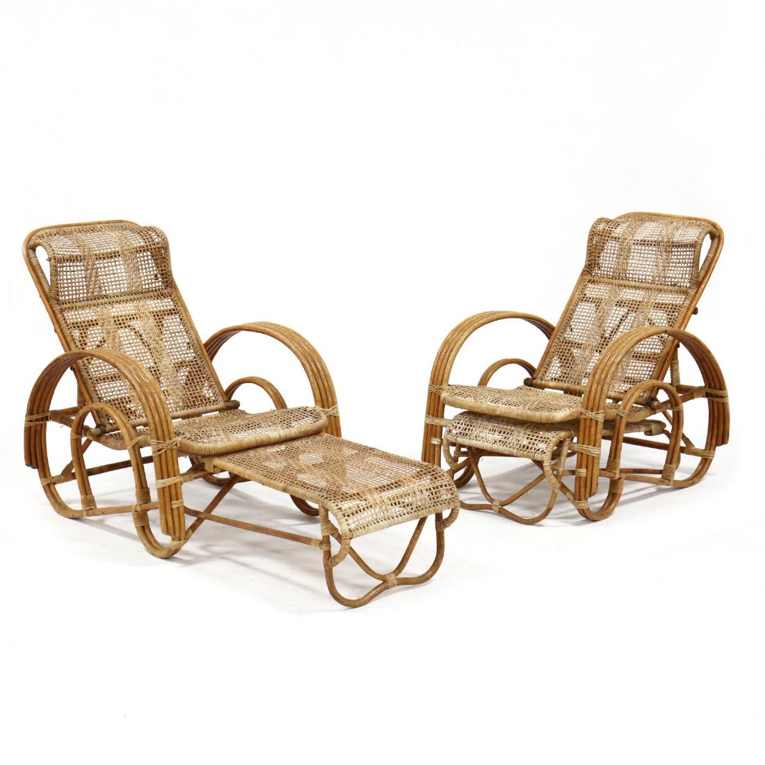 Pair of Vintage Rattan Lounge Chairs (1 of 3)