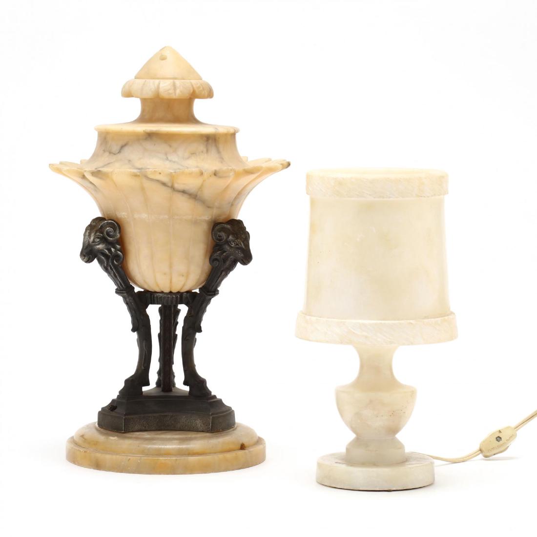 Two Vintage Alabaster Boudoir Lamps (1 of 5)