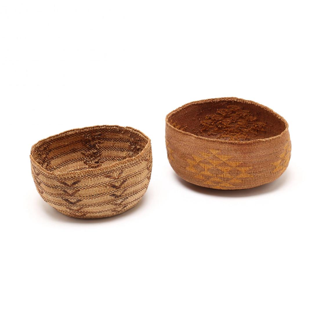 Hupa, Two Geometric Decorated Baskets (1 of 6)