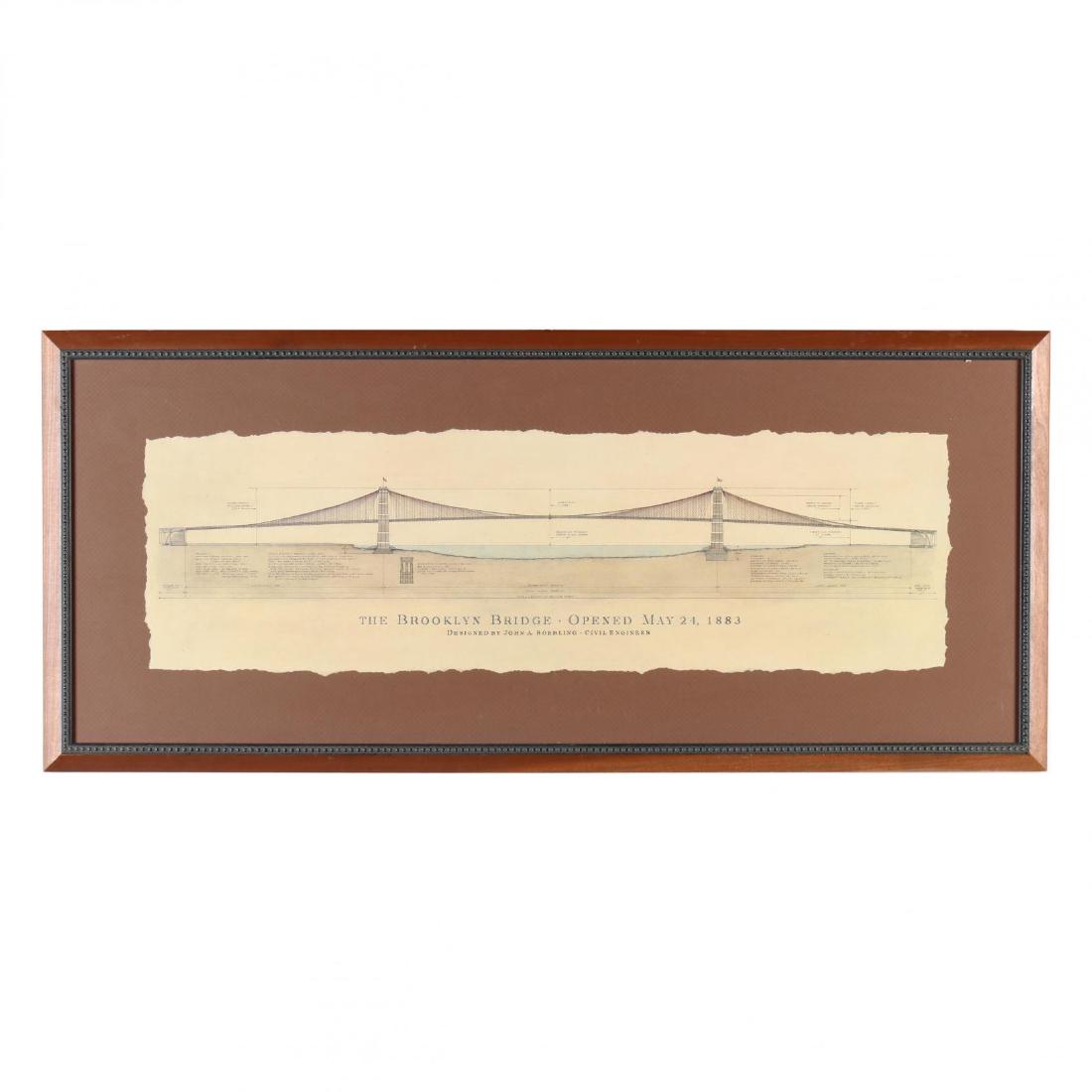 Framed Architectural Print of Brooklyn Bridge (1 of 2)