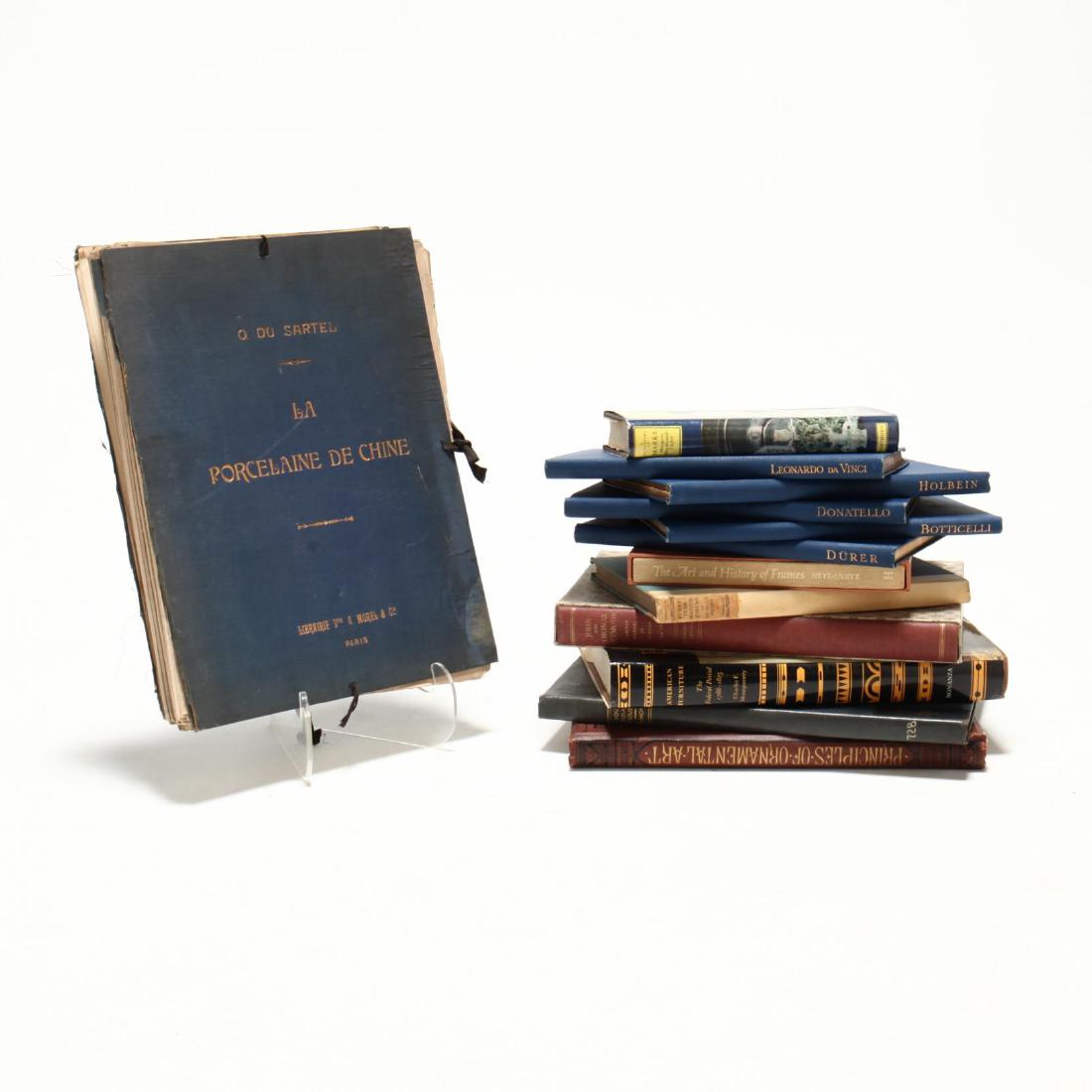 Thirteen Works on Art, Architecture, and Antiques: 20th century, all folio and smaller, largely with fabric boards, featuring Furniture Masterpieces of Duncan Phyfe; American Furniture: The Federal Period ; John & Thomas Seymour: Cabinetmakers in Bo