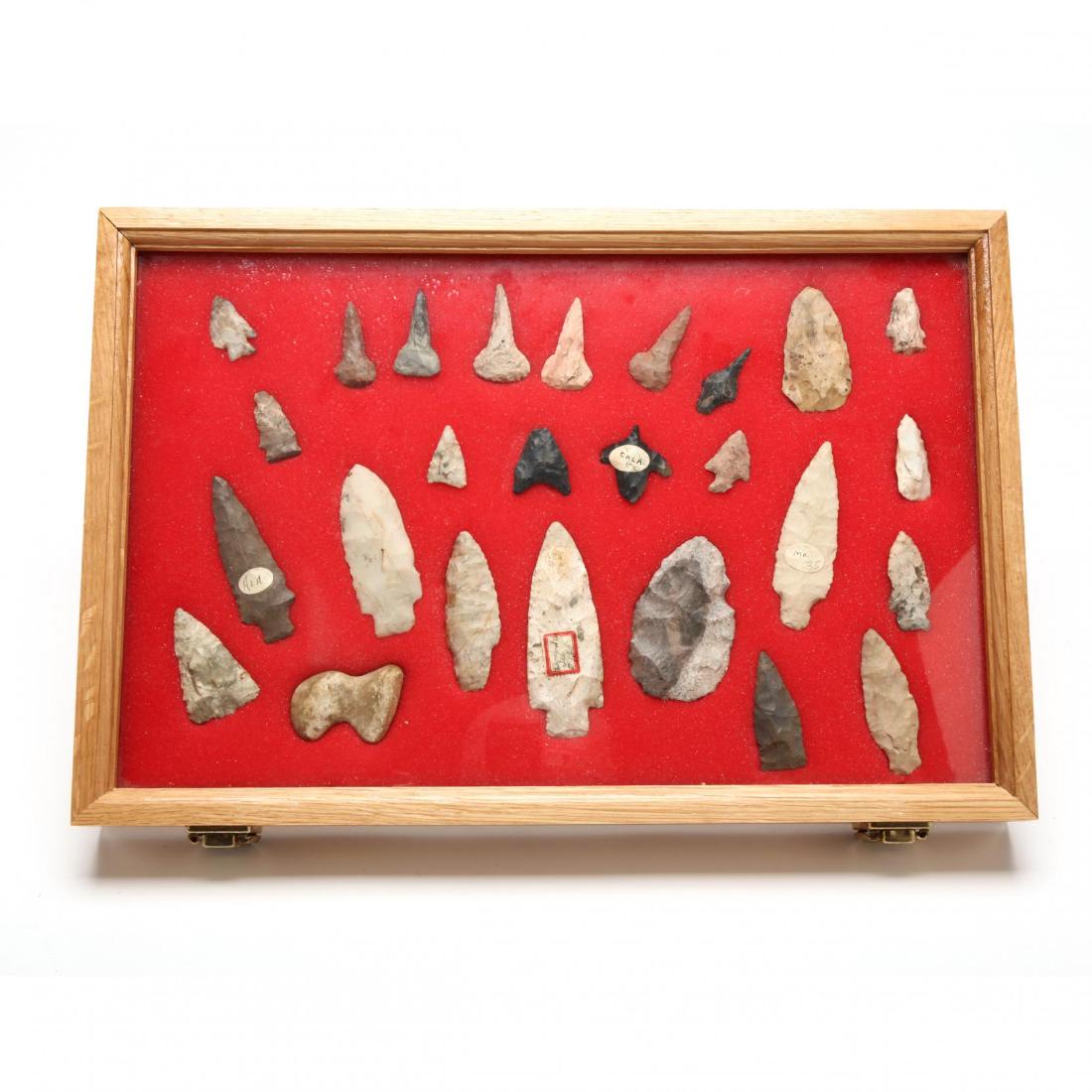 Frame of 26 Prehistoric Indian Artifacts (1 of 3)