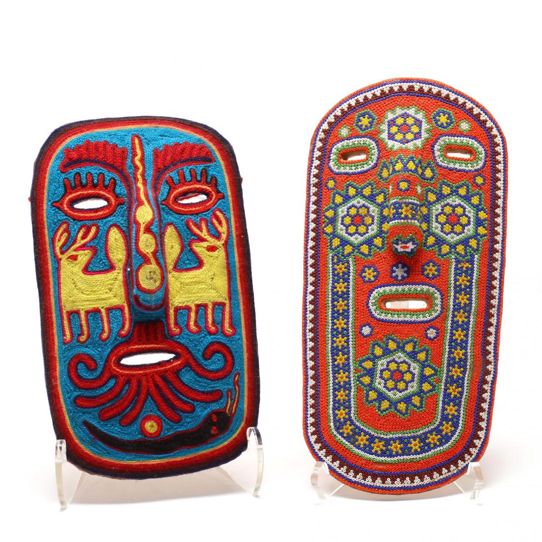 Two Huichol Decorated Masks (1 of 4)