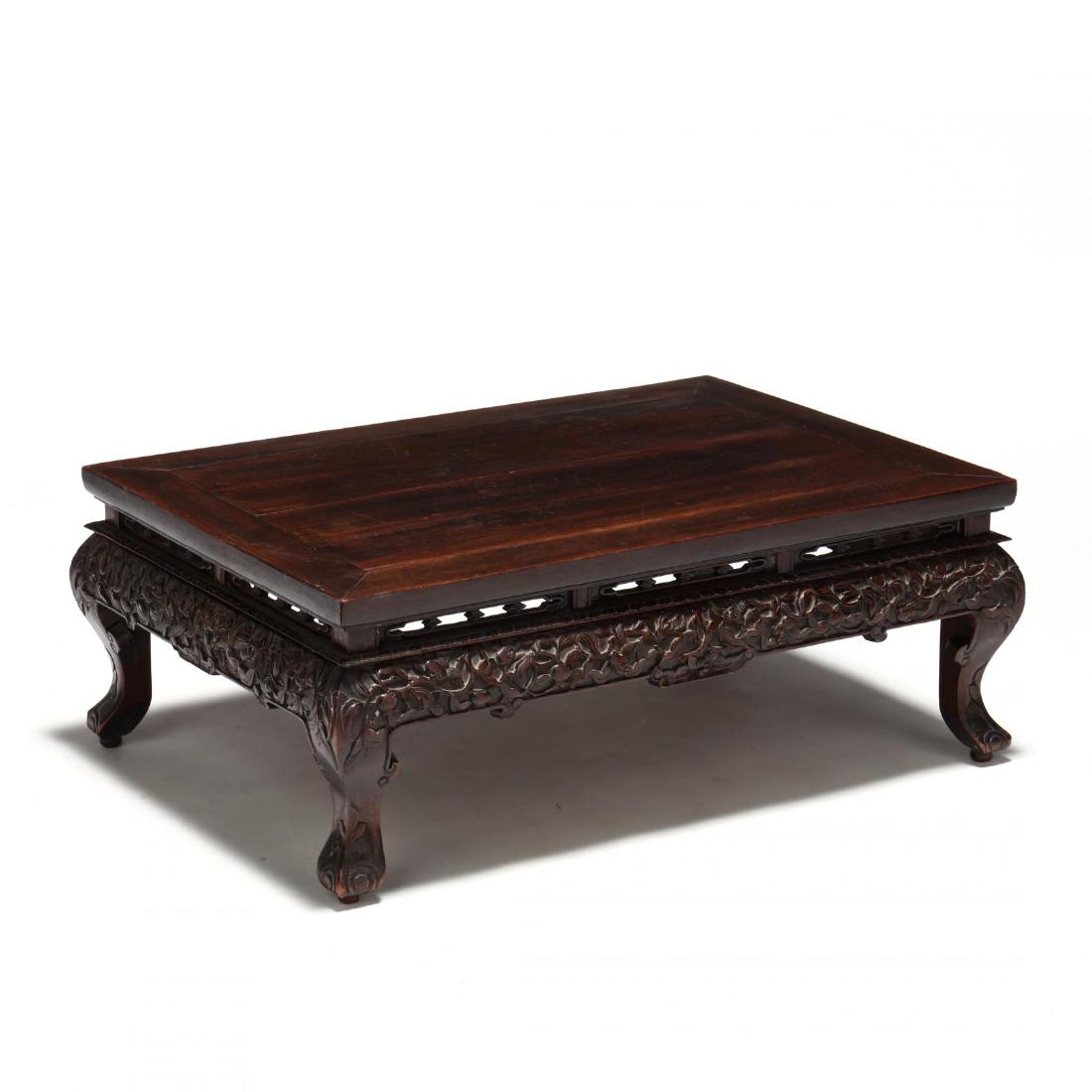 Chinese Carved Hardwood Low Table (1 of 3)