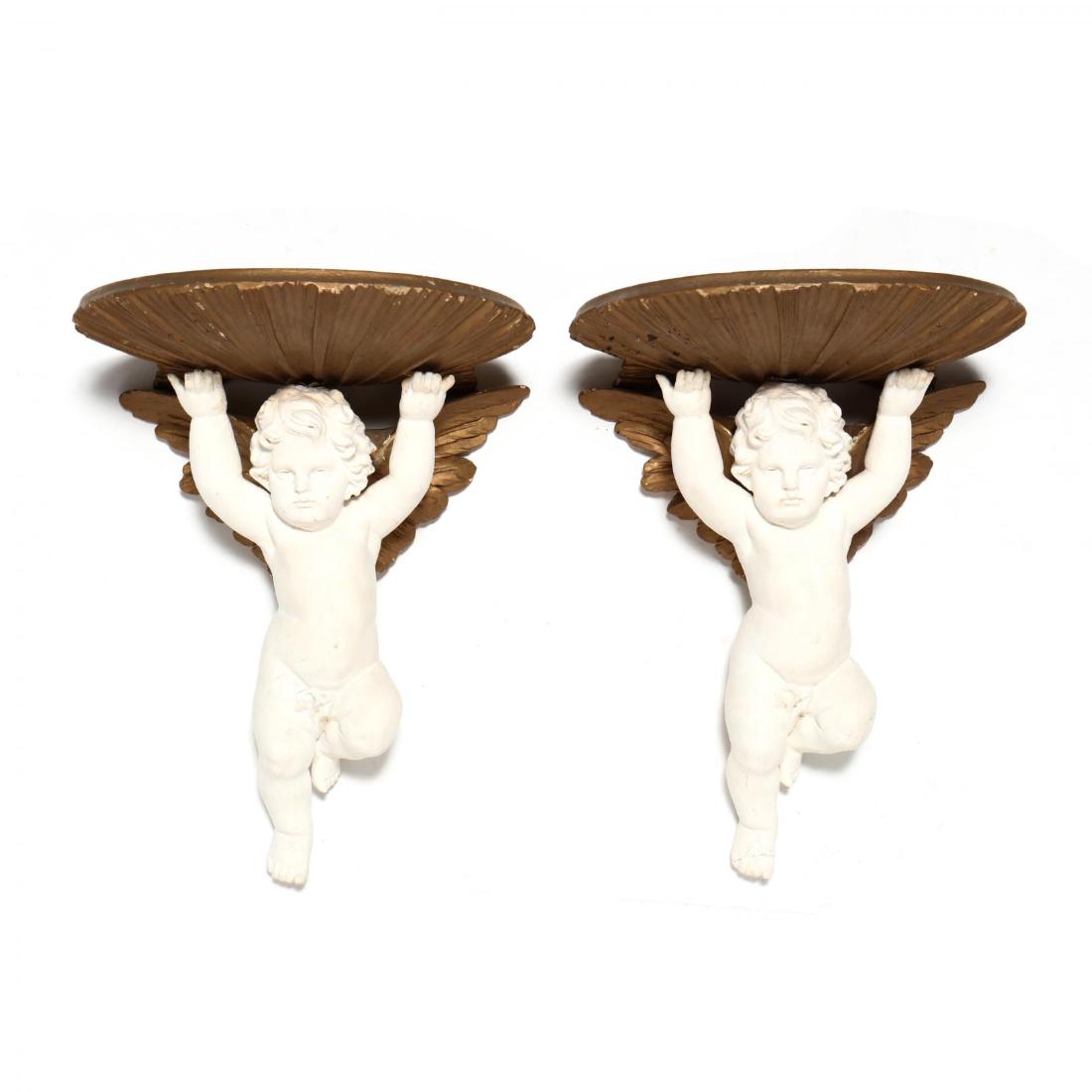 Pair of Italianate Putti Wall Brackets (1 of 3)