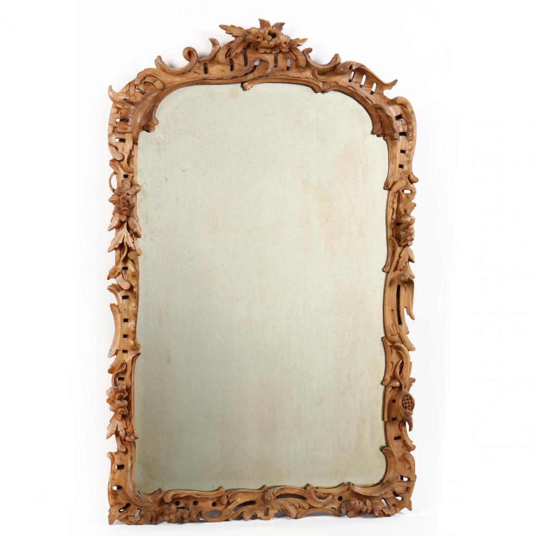 Rococo Style Carved and Beveled Mirror (1 of 3)
