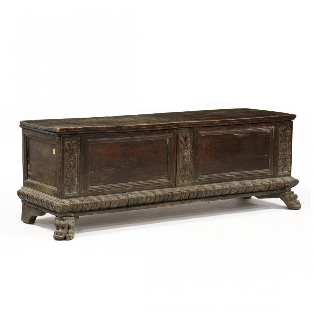 Continental Baroque Walnut Carved Coffer (1 of 5)