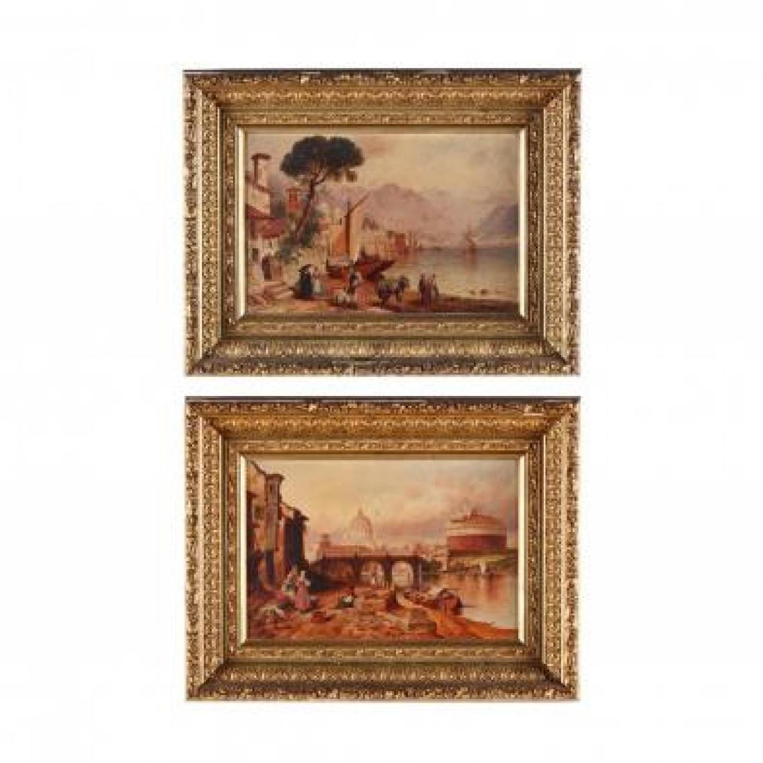 Granville Perkins (NY/MD, 1830-1895), Pair of Italian (1 of 3)