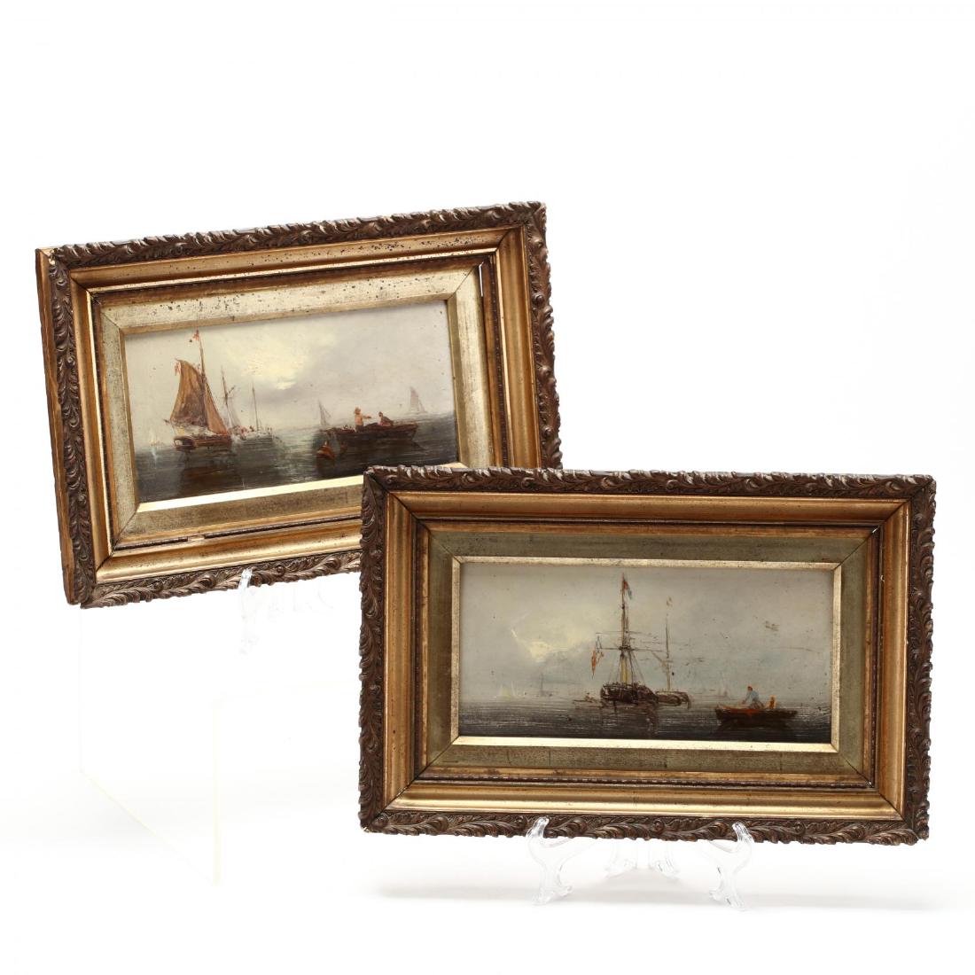 English or Dutch School (19th C.), Two Maritime Views (1 of 3)