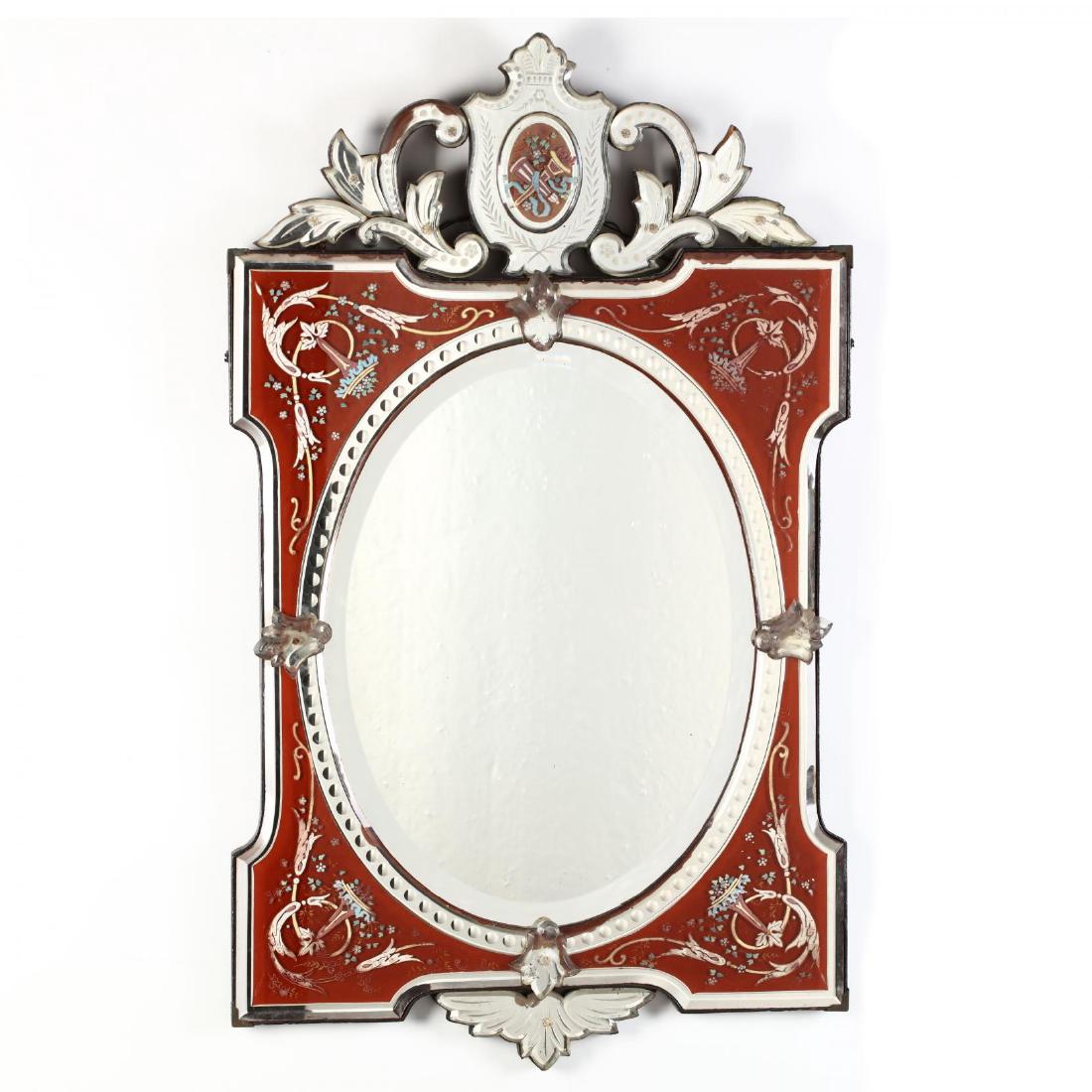 Antique Enameled Venetian Mirror (1 of 4)