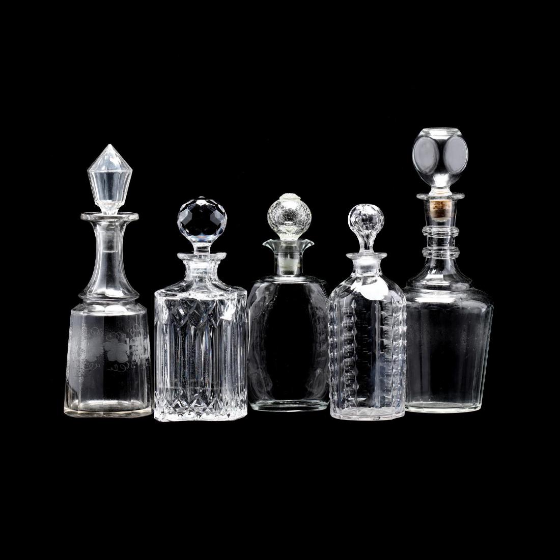Five Assorted Glass Decanters (1 of 5)