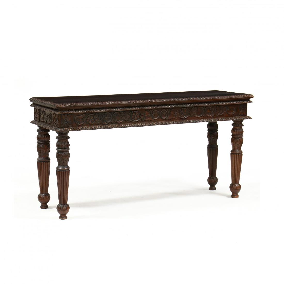 Renaissance Style Carved Mahogany Console Table (1 of 3)