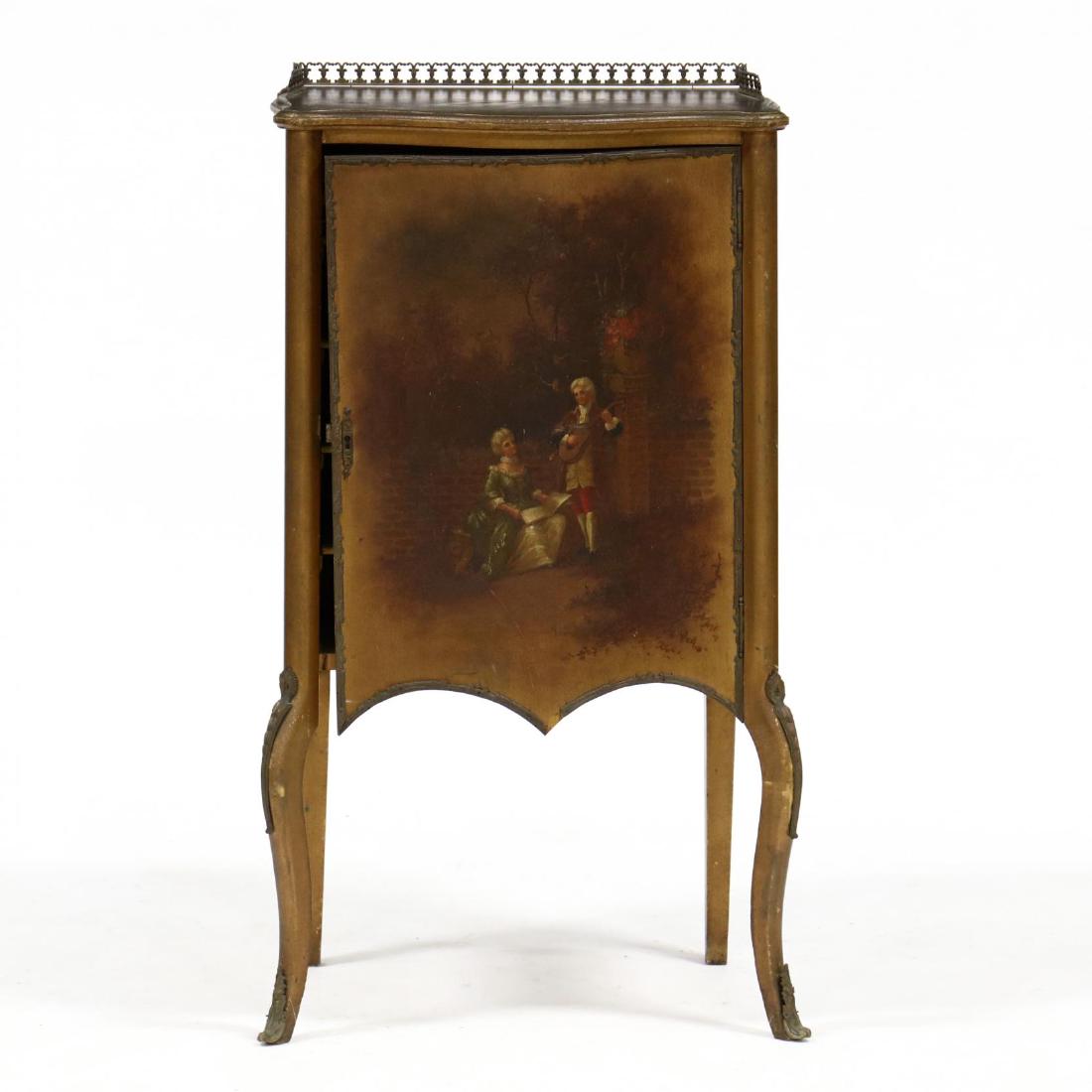French Classical Style Paint Decorated Music Cabinet (1 of 3)