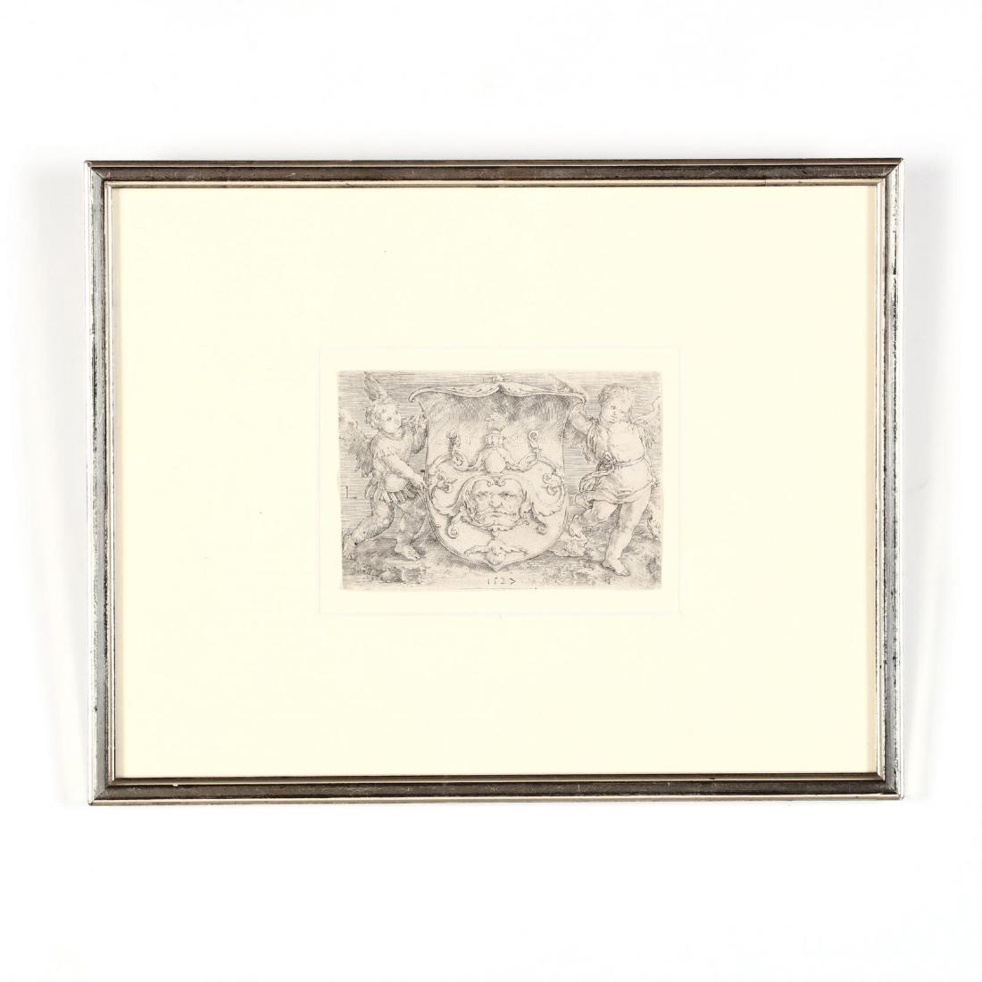 Lucas van Leyden (Dutch, 1494-1533),  Coat-of-Arms with (1 of 2)