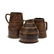 Three Antique Oak Handled Vessels